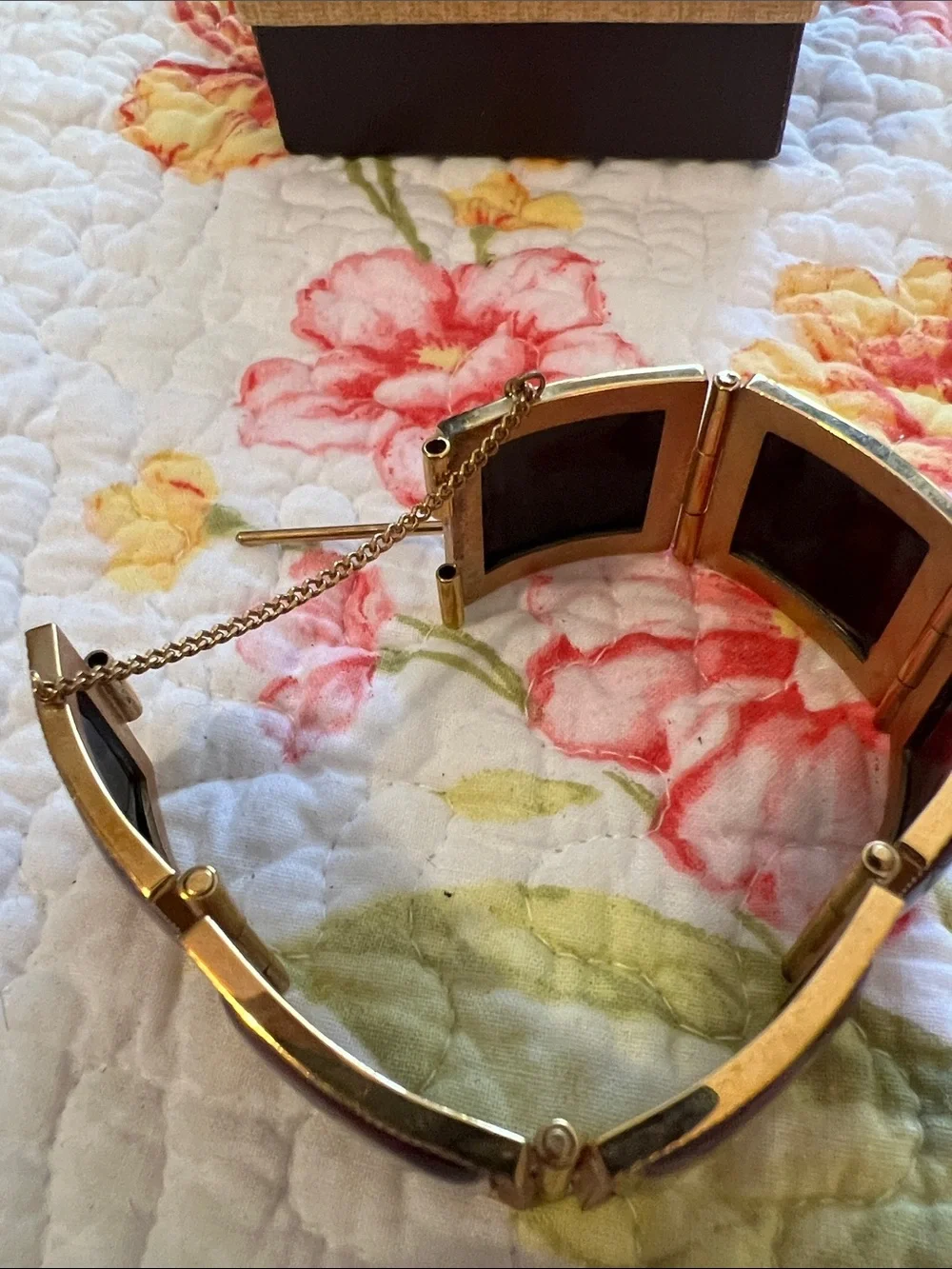 Jean Pétotouré Limoges French Enamel Bracelet and Matching Brooch Set